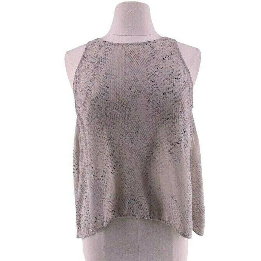 STYLESTALKER Tank Top Blouse Beige Snakeskin